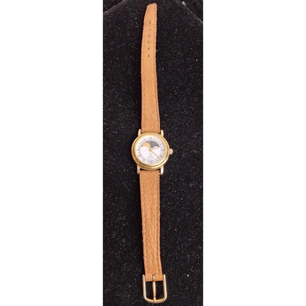 Women's Consort Quartz Moon Phases Watch Brown Leather Brand New Battery #Z5663 - Picture 2 of 11